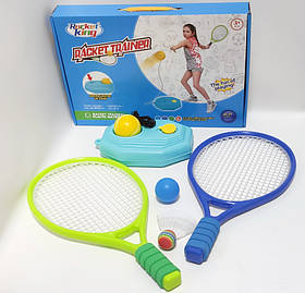 Ігровий набір для тенісу, тренажер для тенісу, набір ракеток, тренажер тенісний м'яч на гумці