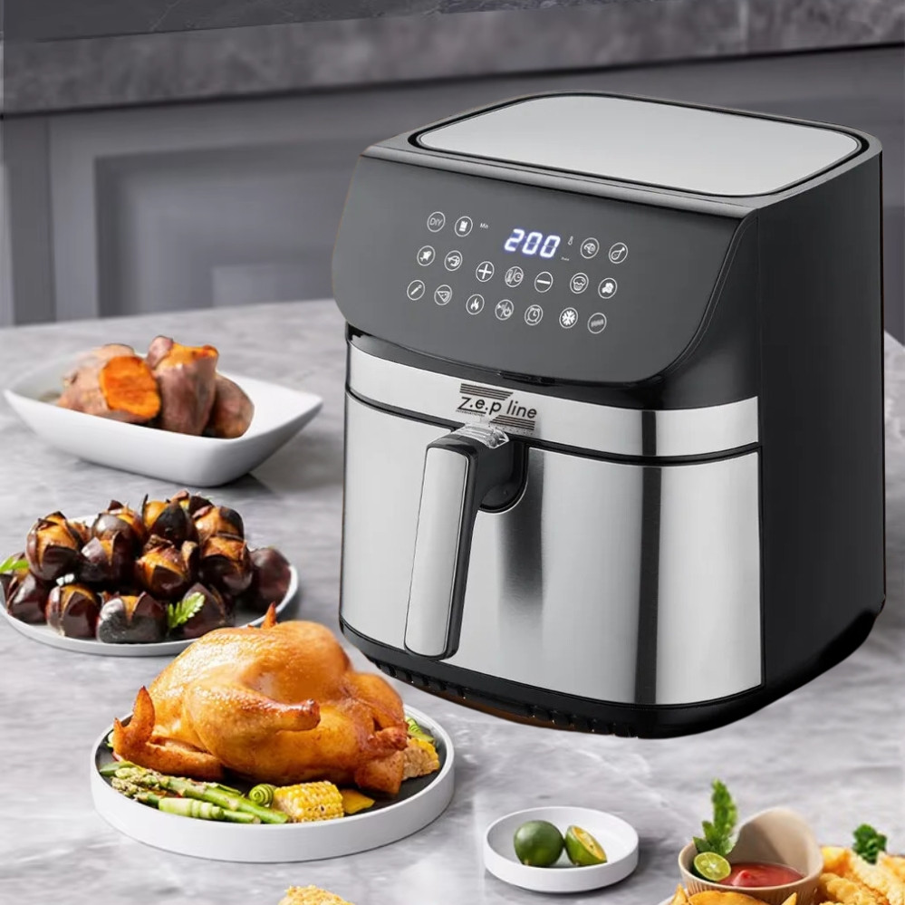 Аерофритюрниця безмасляна сенсорна ZP-110 мультипіч 3500W на 10,5л з таймером та знімною чашею для дому, фото 1