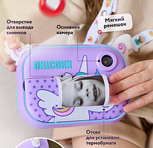 Фотоапарат дитячий цифровий миттєвий друк з 2 камерами YT008 фото відео камера для дітей, фото 3