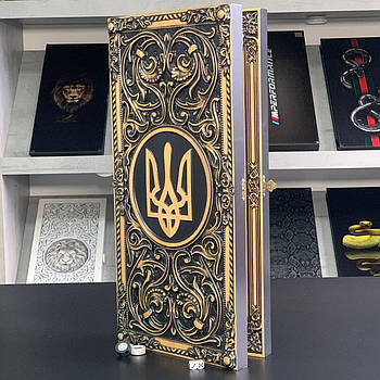 Нарди дерев'яні ручної роботи Тризуб 60×28 подарункові