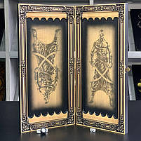 Нарди дерев'яні ручної роботи Тризуб 60×28 подарункові, фото 2