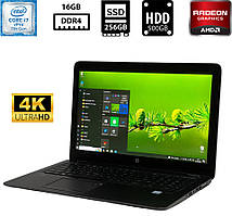 Ігровий ноутбук клас-Б HP ZBook 15u G4/15.6"IPS 3840x2160 UHD/Core i7-7500U 2.70GHz/16GB DDR4/SSD+HDD/AMD Radeon R7 M350 2GB Б/В