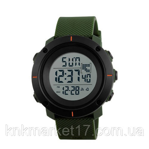 Водонепроникний (50м) цифровий наручний годинник Skmei 1213AG Black-Military Wristband, фото 1