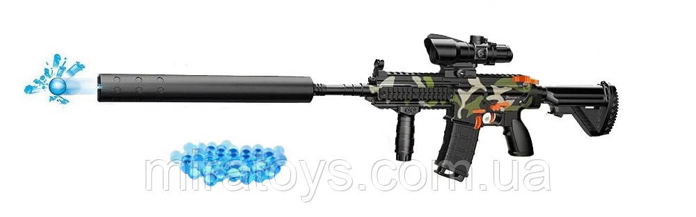 Дитячий автомат на орбізах M416 Хакі 88см, приціл, акумулятор, ремінець