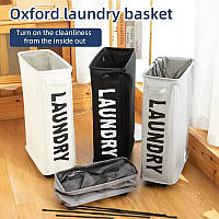 Кошик зі знімним мішком сіткою для білизни, складний на колесах, сірий Люкс качество!+, фото 2