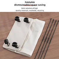 Кошик зі знімним мішком сіткою для білизни, складний на колесах, сірий Люкс качество!+, фото 5