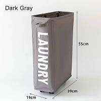 Кошик зі знімним мішком сіткою для білизни, складний на колесах, сірий Люкс качество!+, фото 6