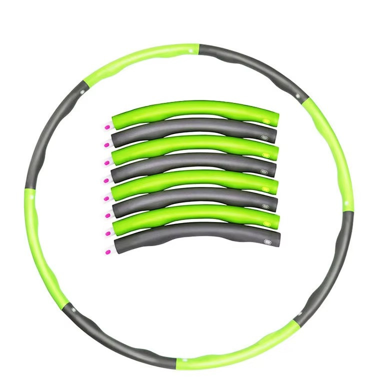 Обруч масажний Hoop для занять фітнесом діаметр 95 см, колір зелений, фото 1