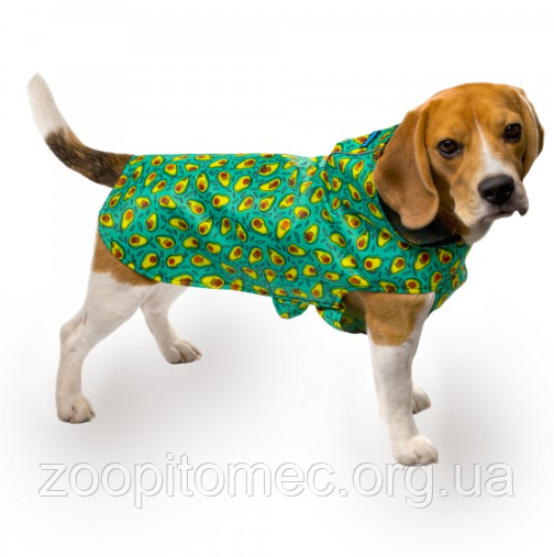 Дощовик для собак Barksi (Барксі) Textile з капюшоном Авокадо (XS), фото 1