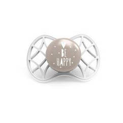 Пустушка Nuvita Air55 Cool 6 міс+, симетрична, з ковпачком, BE HAPPY сірий