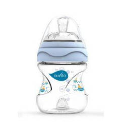 Пляшка для годування Nuvita Mimic 150 мл, 0 міс +, антиколькова, блакитний