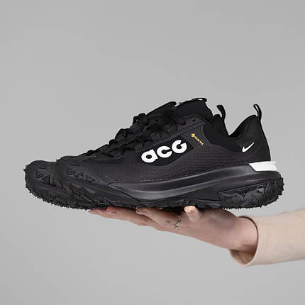 Зимові Чоловічі Кросівки Nike ACG Mountain Fly 2 GTX Low / Найк АСГ Маунтін Флай 2 ГТХ Низькі Чорні з Білим, фото 1