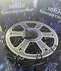 Гірлянда нитка на бабіні 500led 50м Провід чорний, фото 3