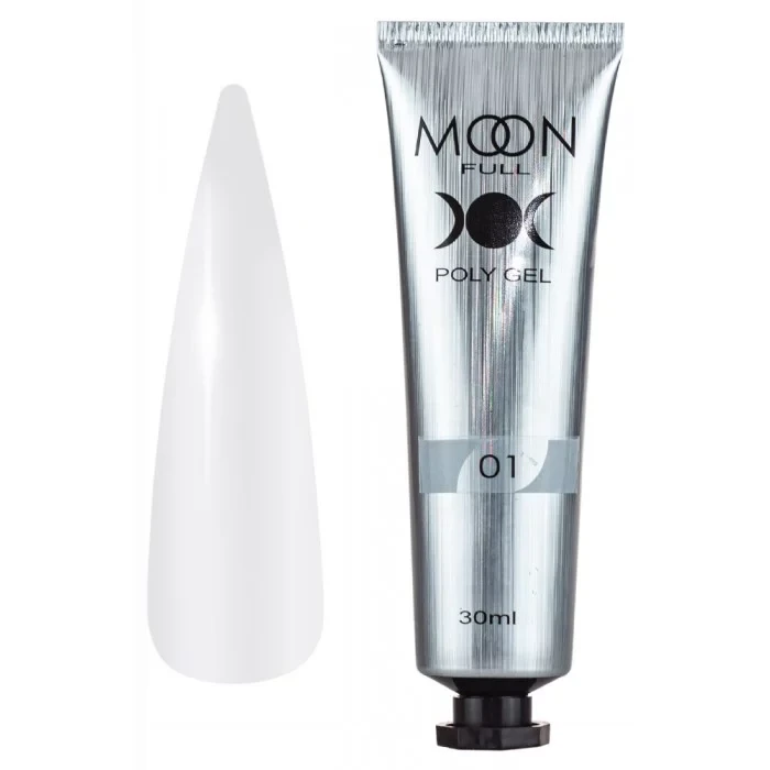 Полігель для нарощування нігтів Moon Full Poly Gel №01 туба 30 мл, прозорий