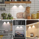 Підсвічування для кухонної шафи, 2 шт., 40 см, 3 режими, датчик руху, підсвічування для кухонної шафи, 2000 мАг, USB-C, фото 2