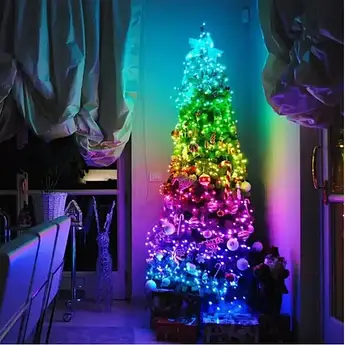 Світлодіодна смарт Гірлянда 10м 100LED RGB Bluetooth управління з додатком, USB
