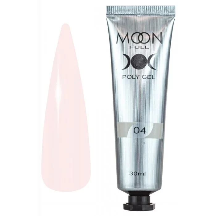 Полігель для нарощування нігтів Moon Full Poly Gel №04, туба 30 мл, бежевий