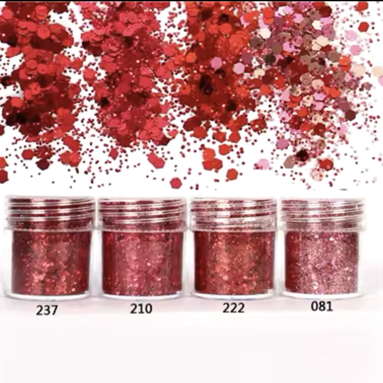 Брокат "Журавлиний пунш" 081, фракція мікс, 1 шт. Уп. акрил, 10мл. Блискітки