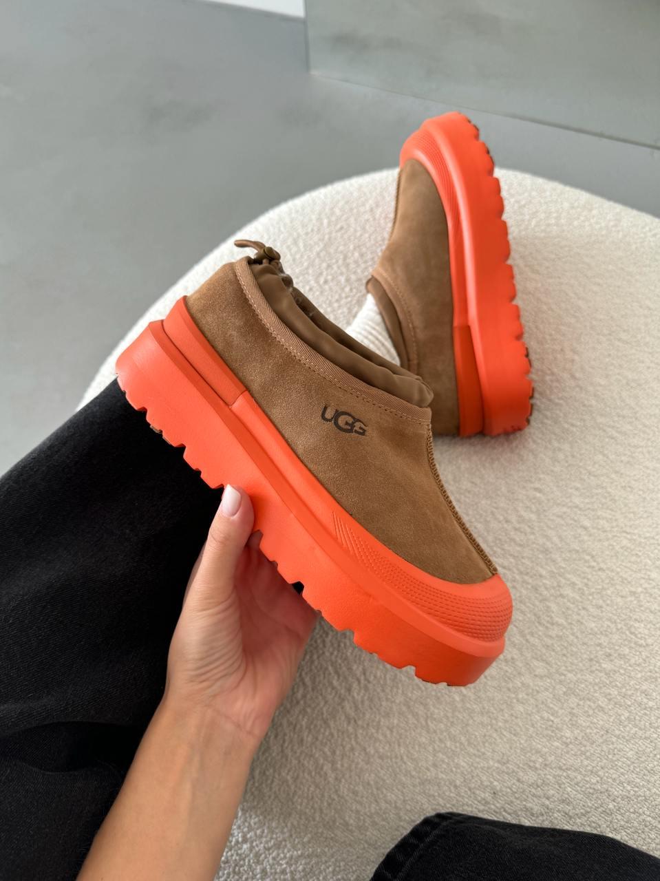 Зимові Черевики UGG Tasman Hybrid Chestnut Orange | каштанові з помаранчевою підошвою, розміри 36–45 (унісекс)