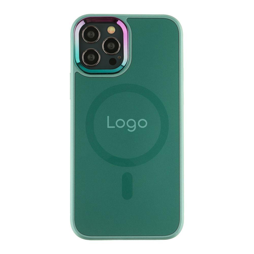 Чохол AG-Glass Chrome Camera with Magsafe для iPhone 12/12 Pro Колір Green