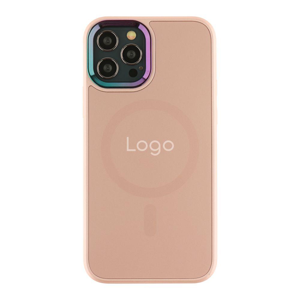 Чохол AG-Glass Chrome Camera with Magsafe для iPhone 12/12 Pro Колір Pink Sand