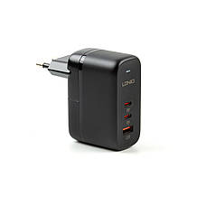 Зарядний пристрій LDNIO Q366 GAN 65W PD 2 Ports Type C + USB (адаптер + перехідник CN/EU), фото 4