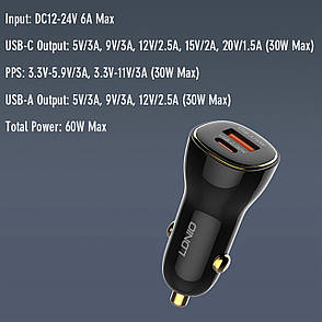 АЗП LDNIO C103 60W PD2 Ports USB+Type C (адаптер + кабель Type C - Lightining), фото 3