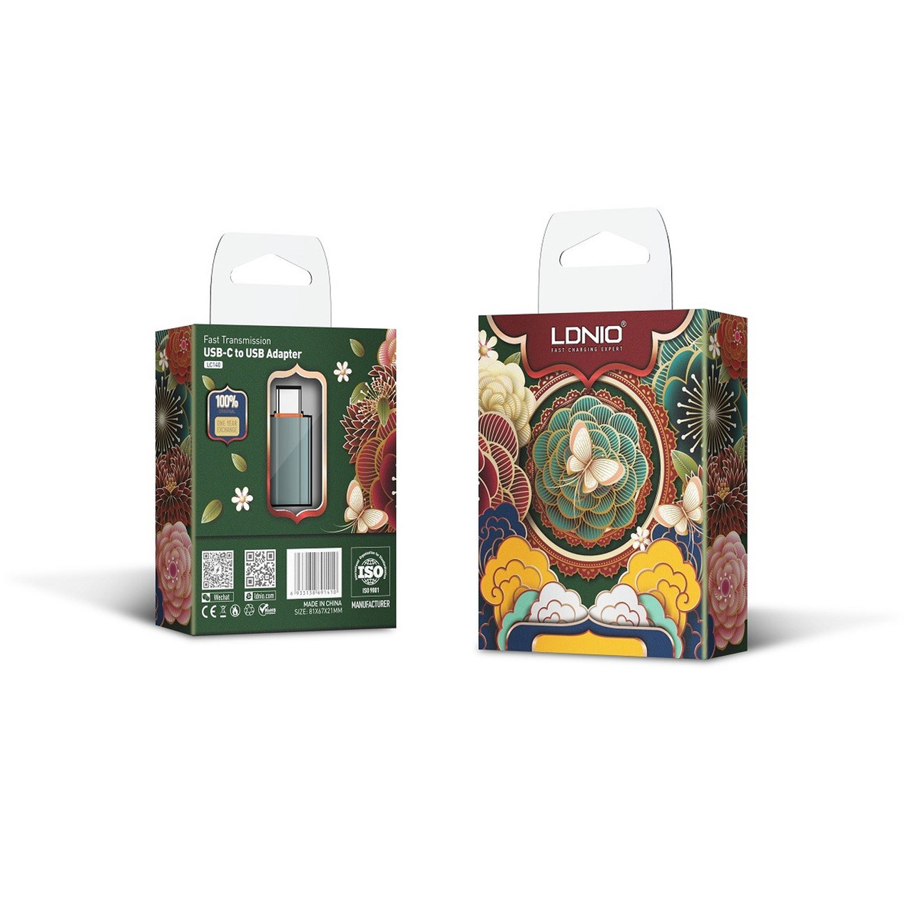 Адаптер USB(m) - Type-C(f) LDNIO LC140 сірий