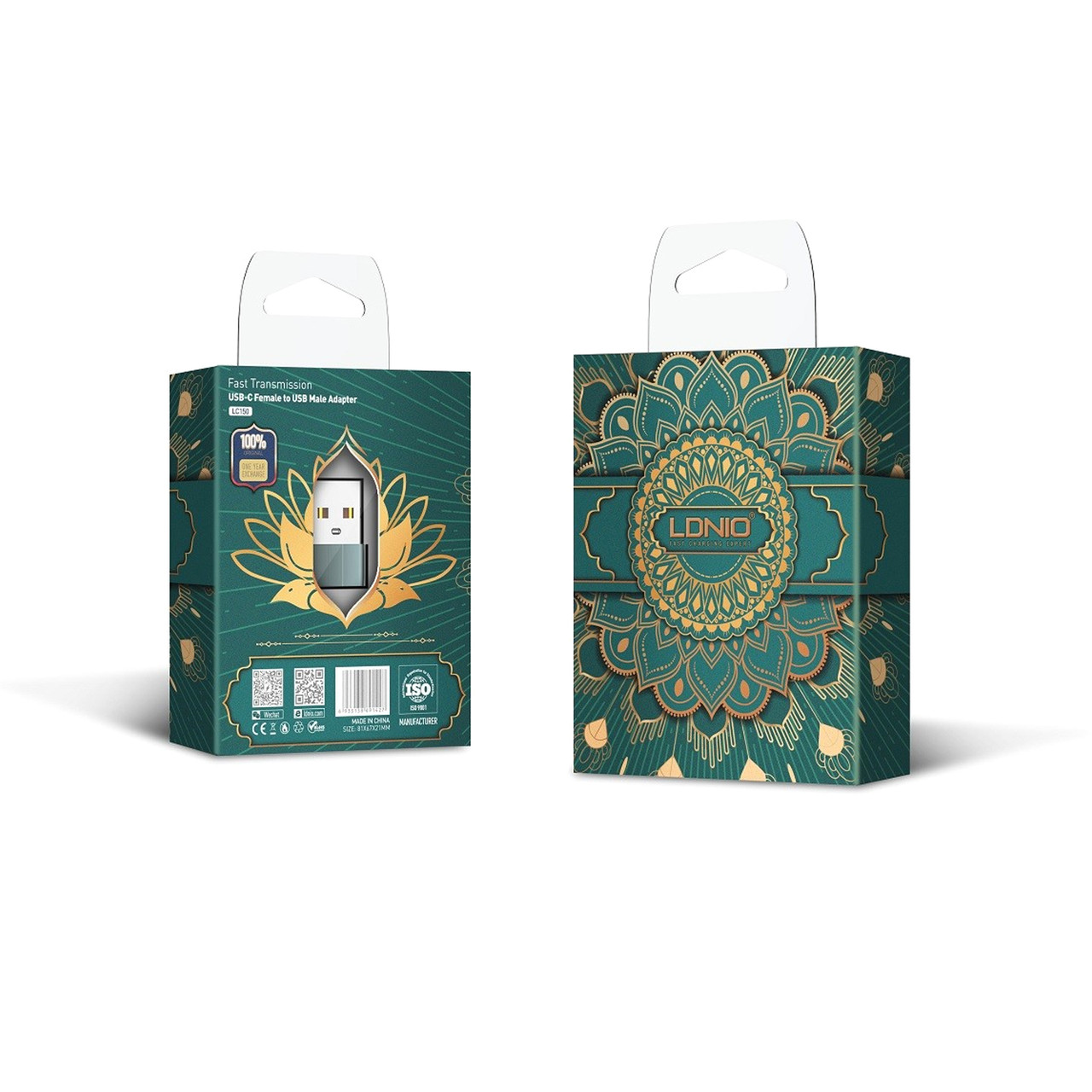 Адаптер USB(f) - Type-C(m) LDNIO LC150 сірий