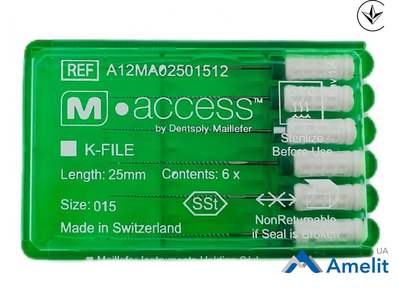 Інструмент ручний K-File M-Access №15, 25 мм (Dentsply Sirona), 6 шт./пак.
