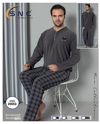 Піжама чоловіча флісова Домашній чоловічий костюм M,L,XL,2XL, фото 1