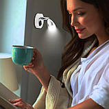 Flaincep 12V LED внутрішнє освітлення точковий світильник для читання регульований вимикач тепле світло, поворот на 360°, фото 5