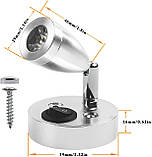 Flaincep 12V LED внутрішнє освітлення точковий світильник для читання регульований вимикач тепле світло, поворот на 360°, фото 7