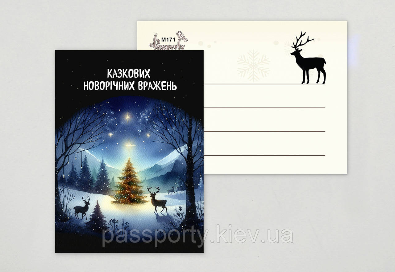 Новорічна міні листівка Ніч, фото 1