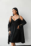 Нічна сорочка для вагітних та годування, чорна, фото 5