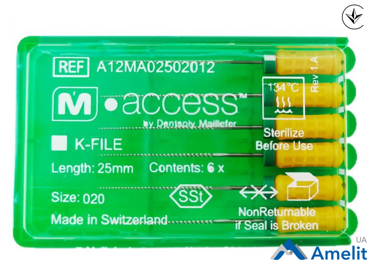 Інструмент ручний K-File M-Access №20, 25 мм (Dentsply Maillefer), 6 шт./пак.