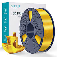 Пластик SUNLU Silk PLA+  Yellow, Reusable Spool, 1.75мм, 1кг, 205-235°C, Жовтий філамент для 3Д-друку