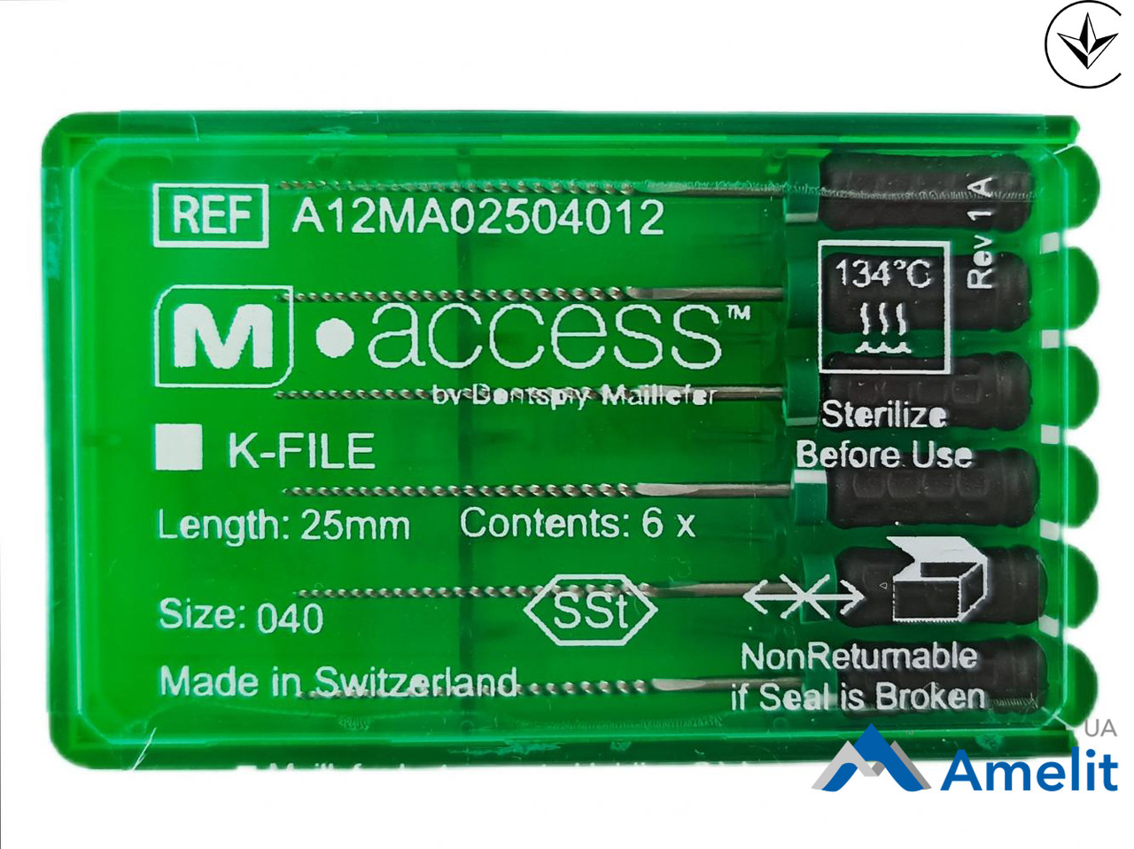 Інструмент ручний K-File M-Access №40, 25 мм (Dentsply Maillefer), 6 шт./пак.