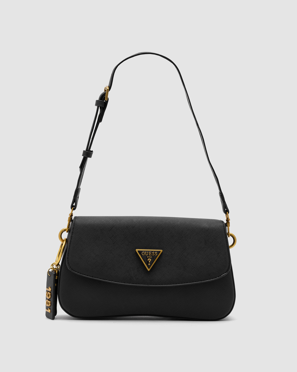 Чорна жіноча сумочка шкіряна Guess Cordelia Shoulder