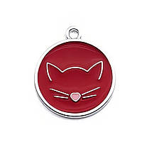Адресник для кота Circle Cat Red 25х27мм