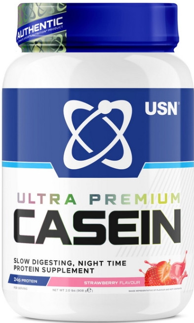 Казеїновий протеїн USN Ultra-Premium Casein, 908 г, полуниця