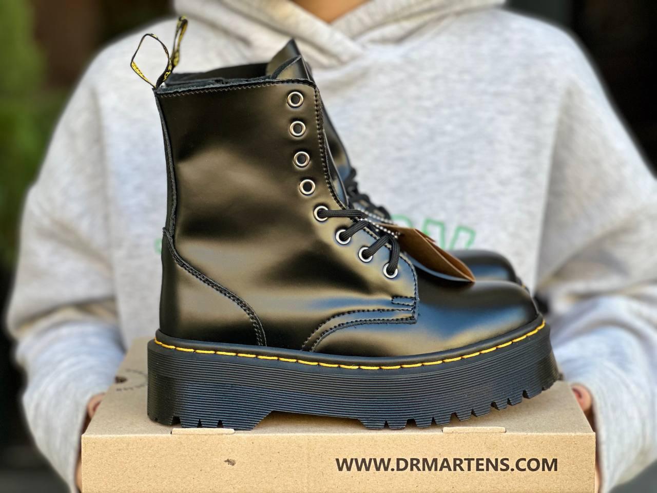 Жіночі черевики Dr.Martens Jadon high Black чорні Взуття Martens Доктор Мартінс шкіра на платформі демісезон