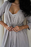 Комплект халат + нічна сорочка для вагітних та годування, колір капучино, фото 3