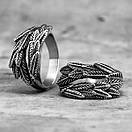 Кільце печатка перстень чоловіче сталеве ROME 19 з медичної нержавіючої сталі з Крилами, фото 4