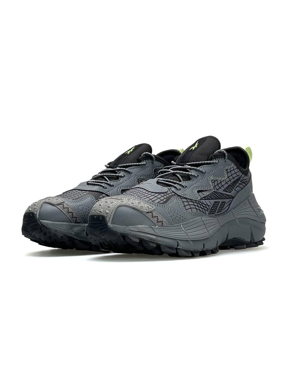 Чоловічі кросівки шкіра текстиль Reebok Zig Kinetica 2.5 Edge Grey, кеди Gore-Tex, термо сірі. Чоловіче взуття