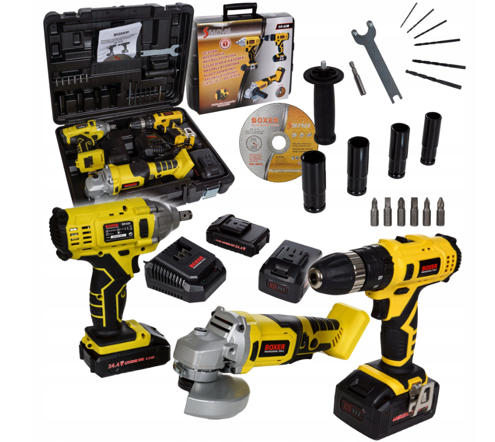 Потужний акумуляторний набір 24,4 В Boxer SR-028 болгарка-шуруповерт-гайковерт набір