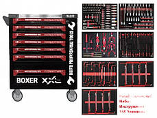 Візок для майстерні з інструментами 356 шт. Boxer BX-015 сервісна шафа з набором інструментів, фото 2
