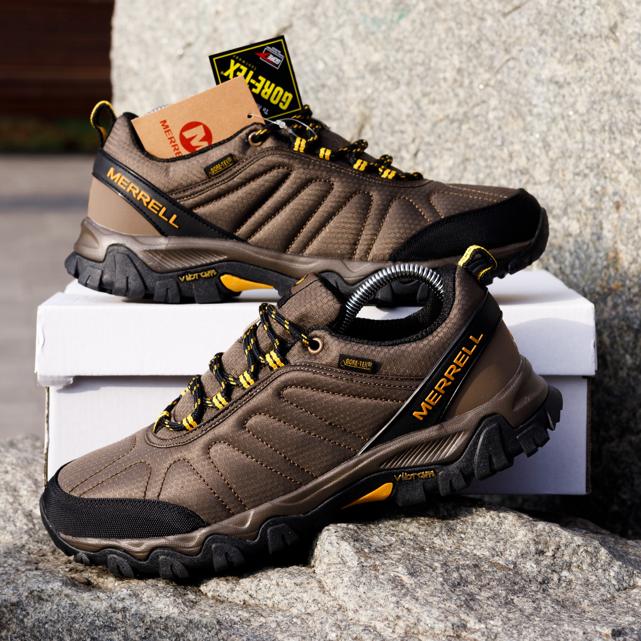 АКЦІЯ! ТЕРМО Зимові Чоловічі Кросівки Черевики Merrell чорні з коричневим