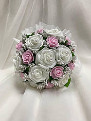 Весільний букет-дублер для нареченої ніжно-рожевого кольору