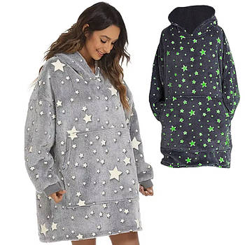Худі з капюшоном, світиться в темряві, Зірки Stars Dream / Тепле худі флісове / Худі толстовка плед / Дитяче худі